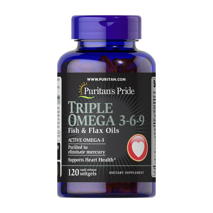 Triple Omega 3-6-9 Fish & Flax Oils - 120 softgels — офіційна ціна та характеристики