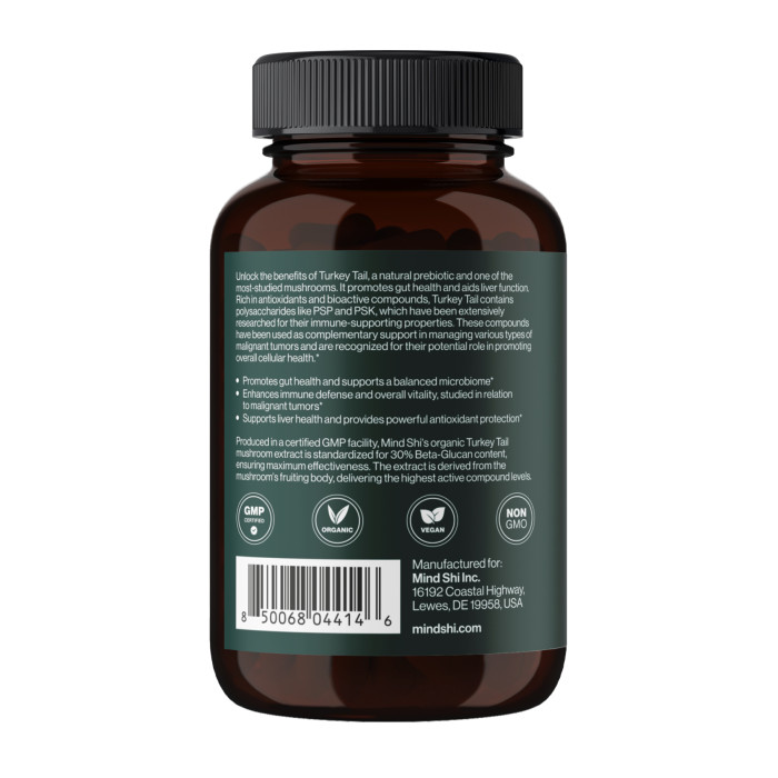 Turkey Tail Mushroom 1000 mg - 60 vegcaps