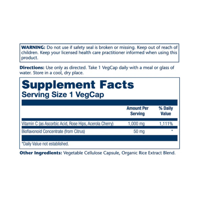 Vitamin C with Rose Hips, Acerola & Bioflavonoids 1000mg - 100 vcaps — офіційна ціна та характеристики