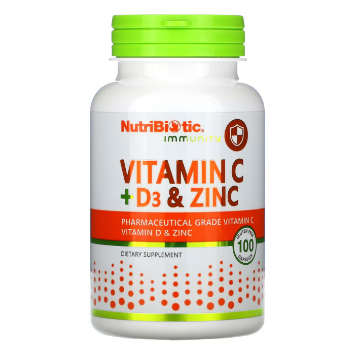 Vitamin C+D3 & Zinc - 100 caps (Пошкоджена банка+затерта дата)