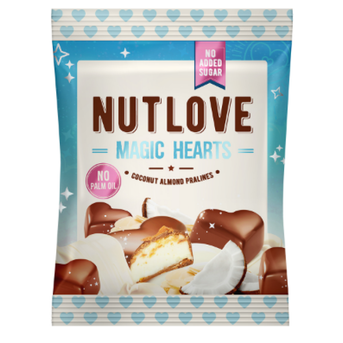 Nut Love Magic Hearts -100g Coconut Almond Pralines