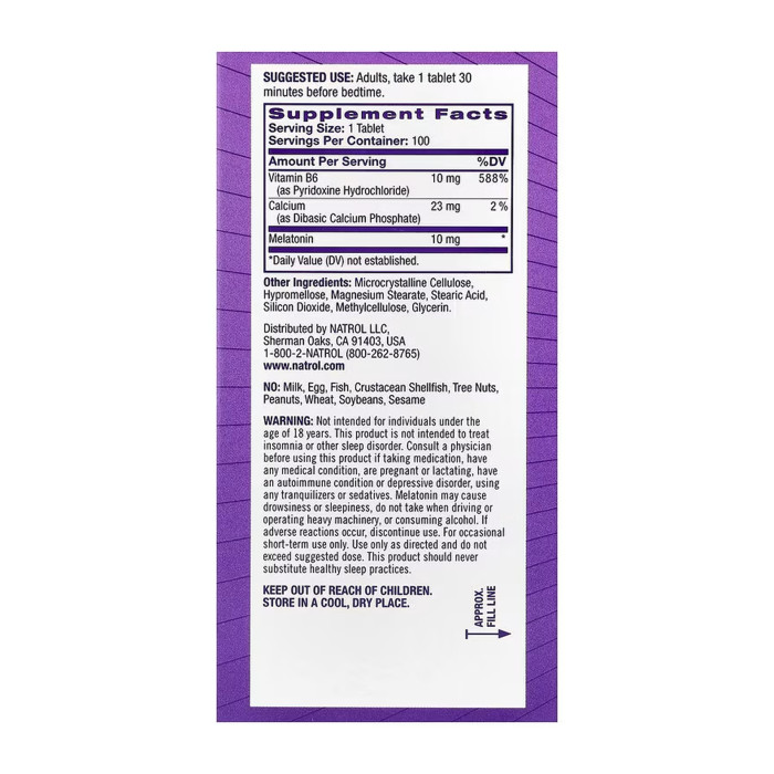 Advanced Sleep Melatonin 10mg - 100 tabs — офіційна ціна та характеристики