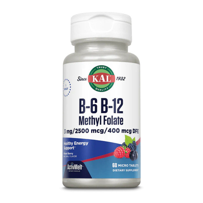 B6 B12 Methyl Folate - 60 tabs Mixed Berry — офіційна ціна та характеристики