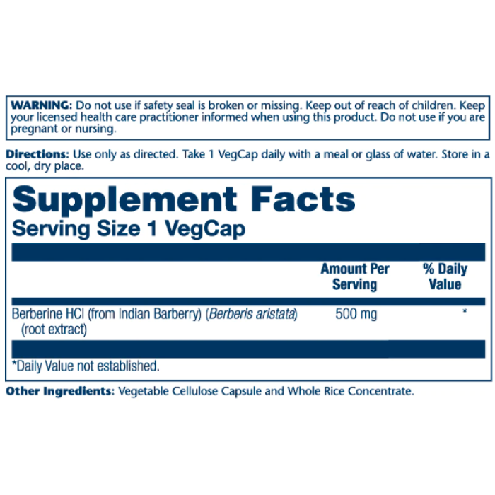 Berberine from Indian Barberry 500mg - 60 vcaps (Пошкоджена банка)