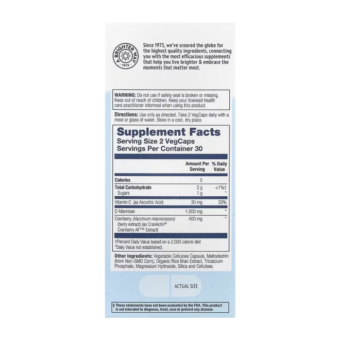 CranActin D-Mannose 1000mg - 60 vcaps — офіційна ціна та характеристики