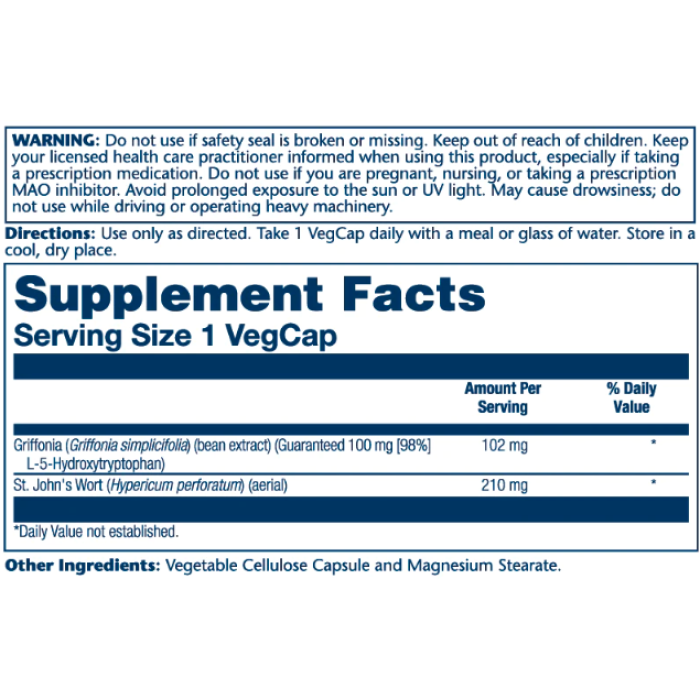 Guaranteed Potency 5-HTP + St. John's 100mg - 30 vcaps — офіційна ціна та характеристики
