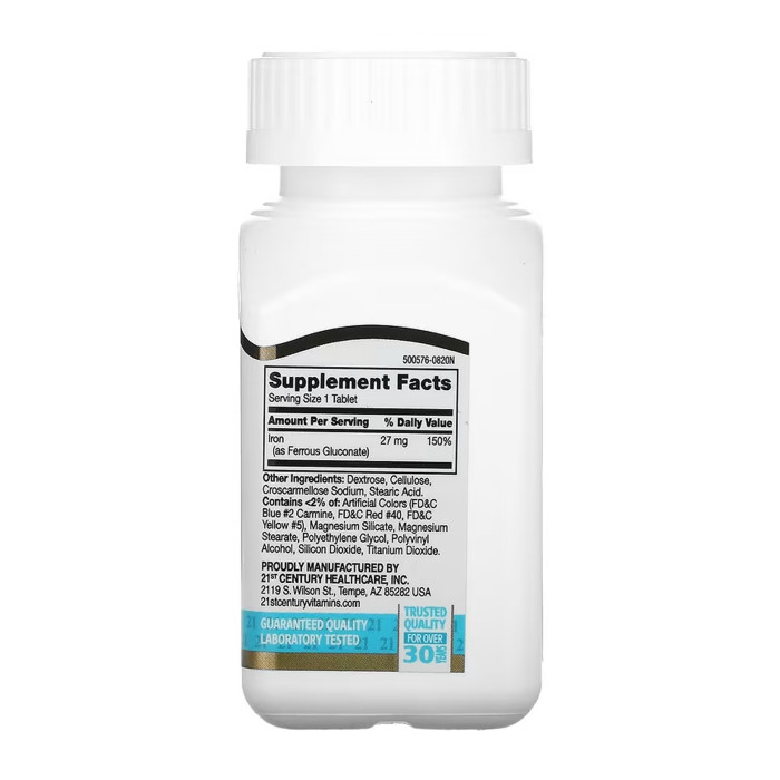 Iron 27 mg Ferrous Gluconate - 110 tabs — офіційна ціна та характеристики