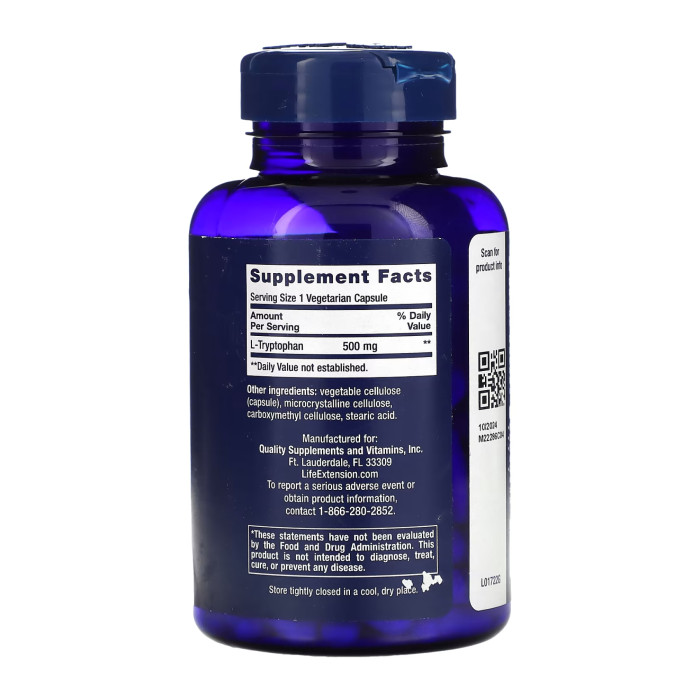 L-Tryptophan 500mg - 90 vcaps — офіційна ціна та характеристики