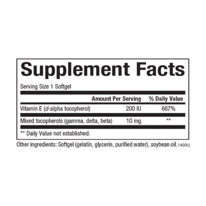 Mixed Vitamin E 134 mg (200 IU) - 90 softgels — офіційна ціна та характеристики