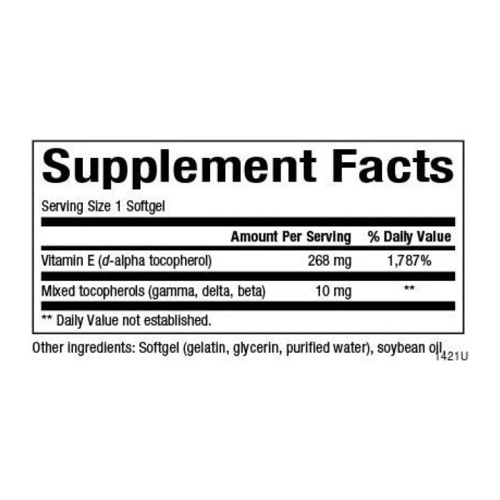 Mixed Vitamin E 268 mg (400 IU) - 90 softgels — офіційна ціна та характеристики