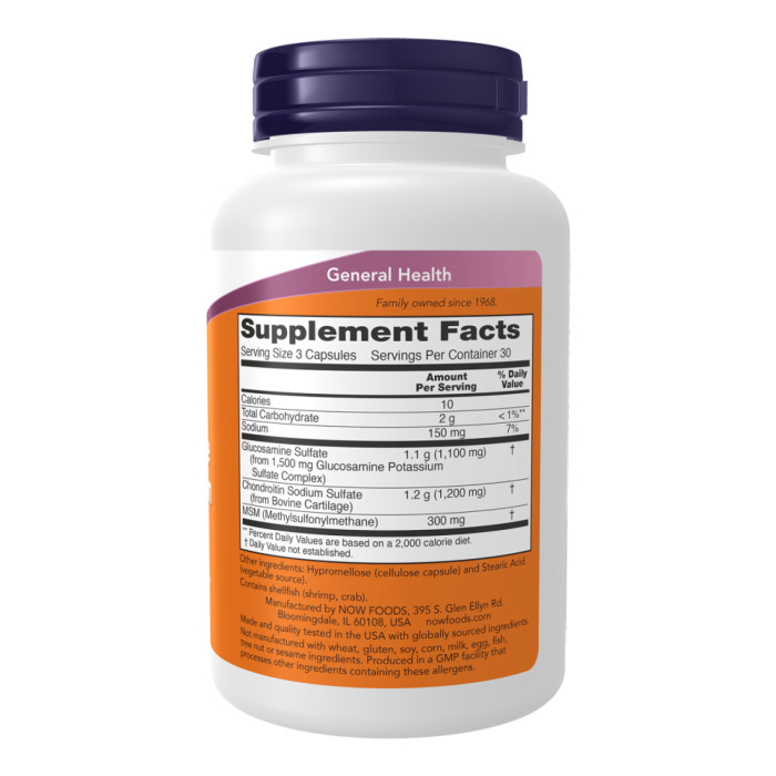 Glucosamine & Chondroitin with MSM - 90 vcaps — офіційна ціна та характеристики