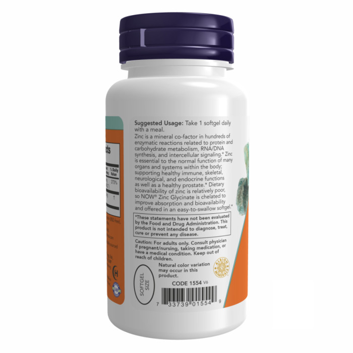 Zinc Glycinate 30mg - 120 sgels — офіційна ціна та характеристики