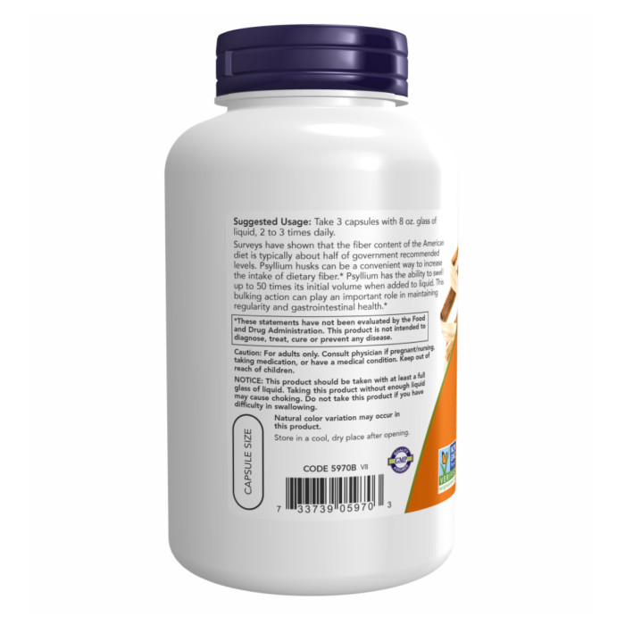 Psyllium Husk 500mg - 200 vcaps — офіційна ціна та характеристики