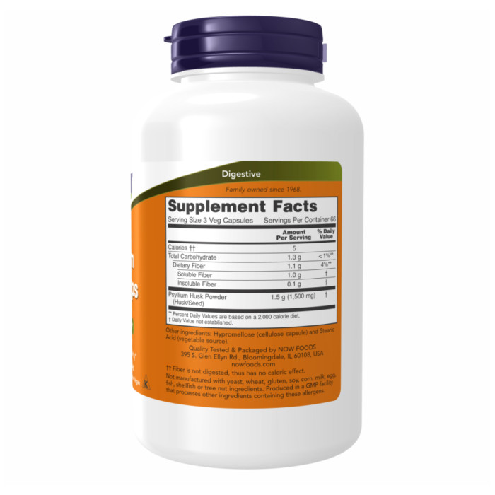 Psyllium Husk 500mg - 200 vcaps — офіційна ціна та характеристики