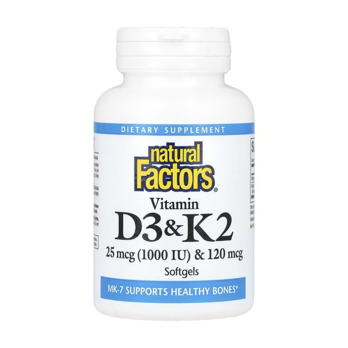Vitamin D3 & K2 25 mcg (1000 IU) & 120 mcg - 120 softgels — офіційна ціна та характеристики
