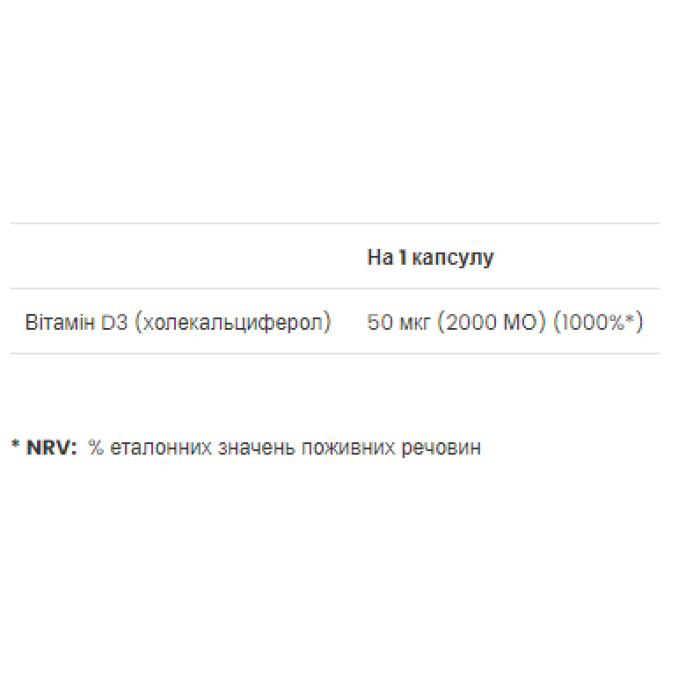 Vitamin D3 2000 IU - 180 softgels — офіційна ціна та характеристики