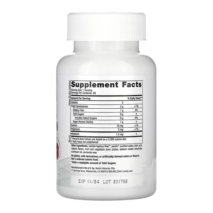 Zero Sugar Melatonin - 60 gummies (До 01.27) — офіційна ціна та характеристики