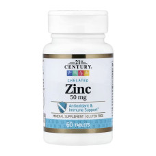 Zinc Chelated 50 mg - 60 tabs (Пошкоджена банка)