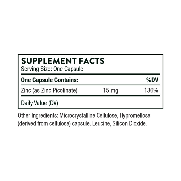 Zinc Picolinate 15 mg - 60 caps — офіційна ціна та характеристики