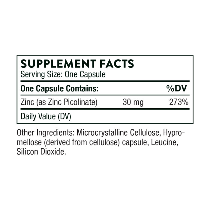 Zinc Picolinate 30 mg - 180 caps — офіційна ціна та характеристики