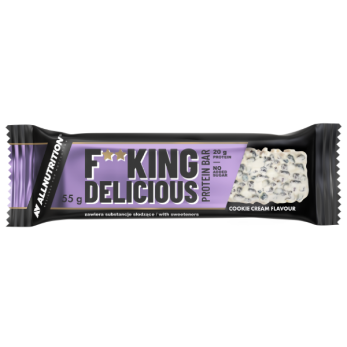 F**king delicious Protein Bar - 15x55g White Chocolate Cookies cream
