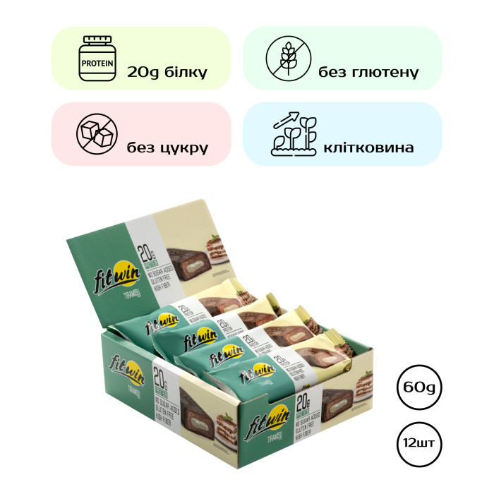 FitWin - 12х60g Tiramisu — офіційна ціна та характеристики