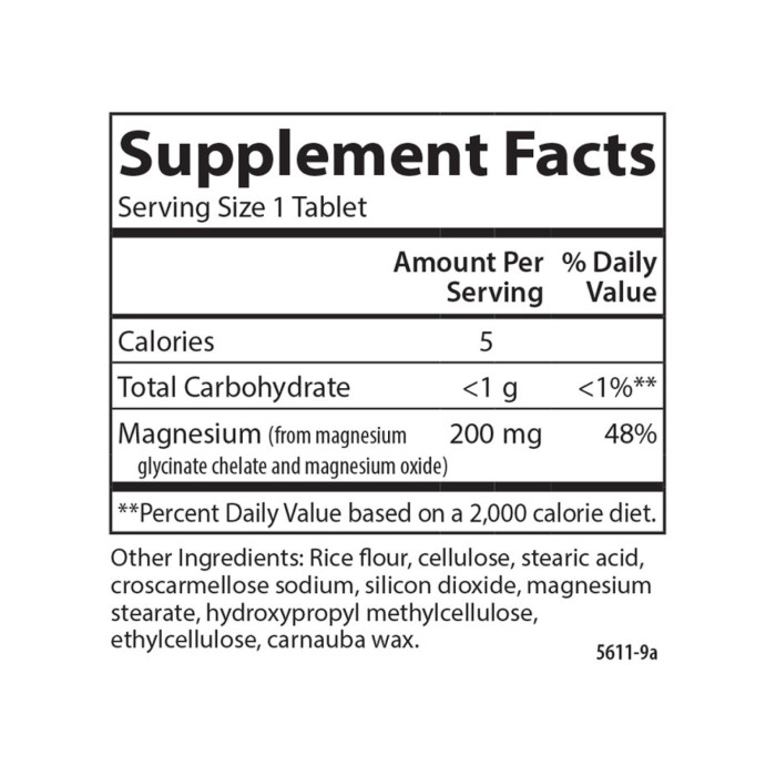 Chelated Magnesium Glycinate - 180 tabs