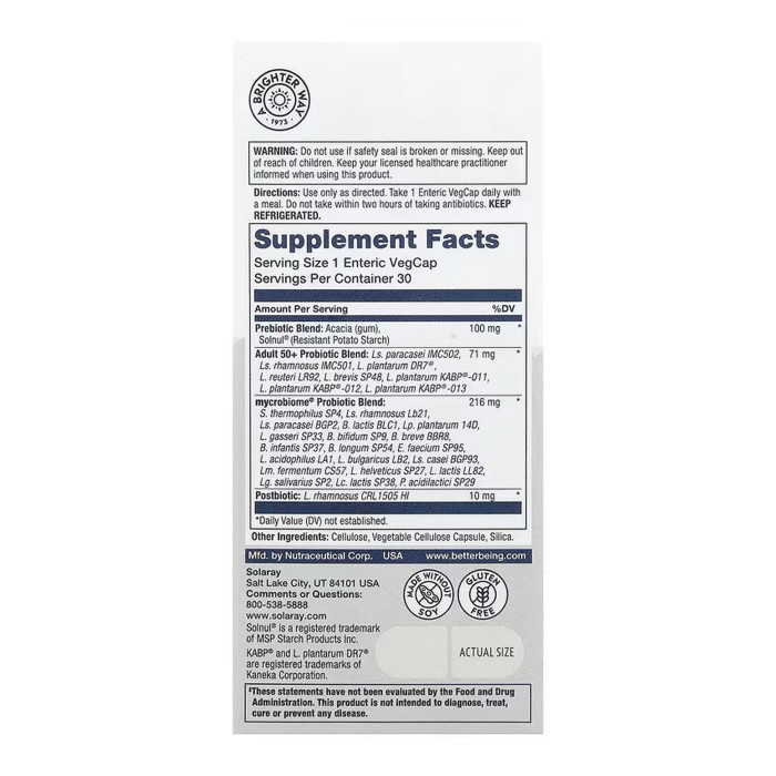 Complete Probiotic Adult 50+ - 30 vcaps — офіційна ціна та характеристики