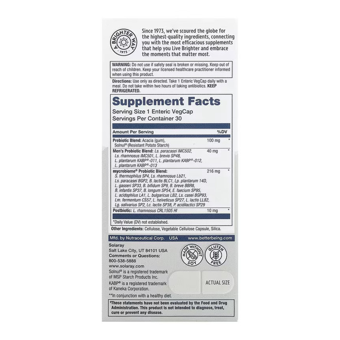Complete Probiotic Men's - 30 vcaps — офіційна ціна та характеристики