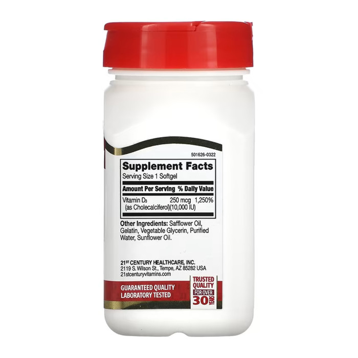 D3 250 mcg (10,000 IU) - 110 softgels — офіційна ціна та характеристики
