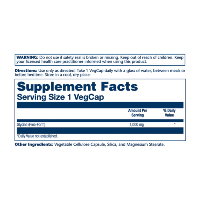 Glycine Free Form 1000mg - 60 vcaps — офіційна ціна та характеристики