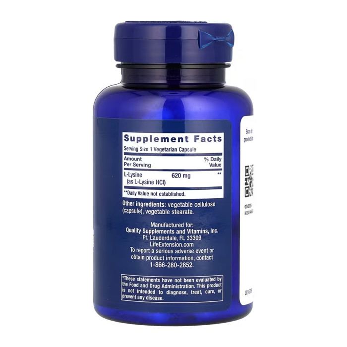 L-Lysine 620 mg - 100 vcaps (До 11.26) — офіційна ціна та характеристики