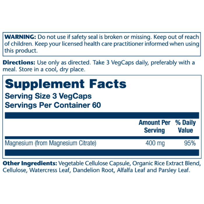 Magnesium Citrate 400mg - 180 vcaps — офіційна ціна та характеристики
