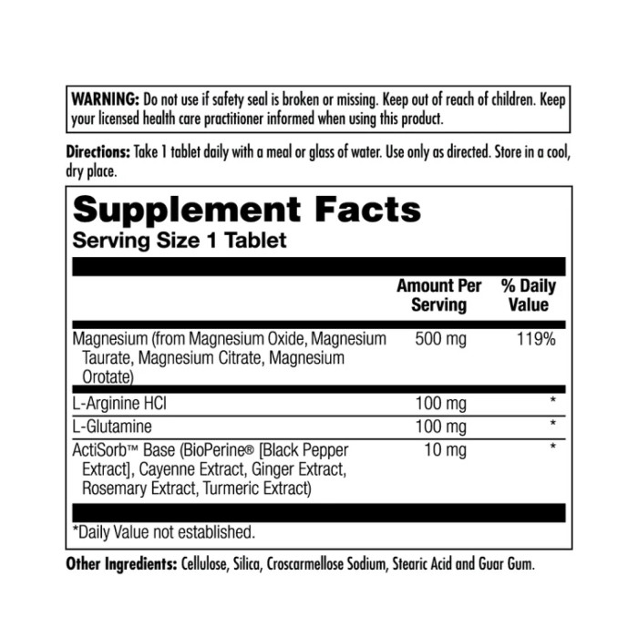 Magnesium One Daily 500mg - 60 tabs — офіційна ціна та характеристики