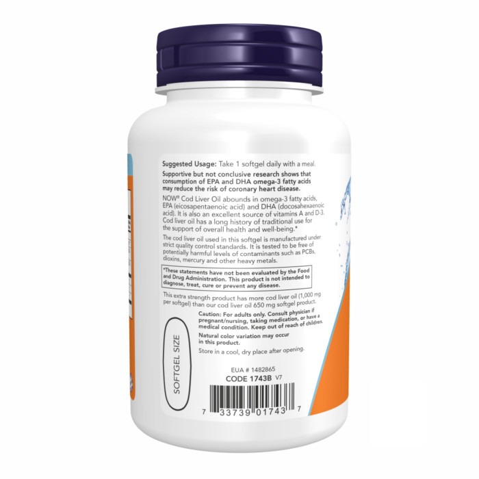 Cod Liver Oil 1000mg - 90 sgels — офіційна ціна та характеристики