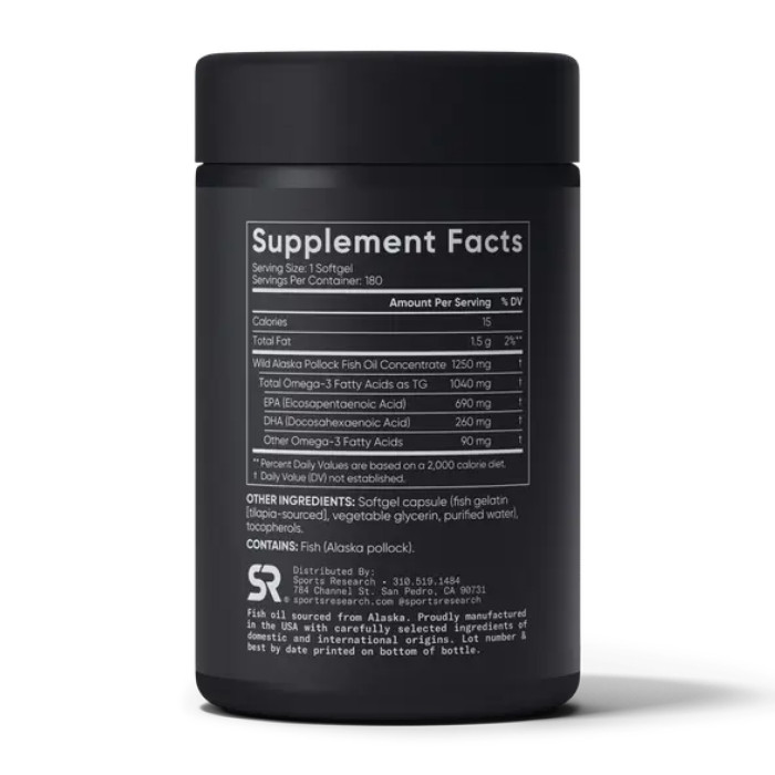 Omega-3 Fish Oil Alaska 1250mg - 180 softgels — офіційна ціна та характеристики