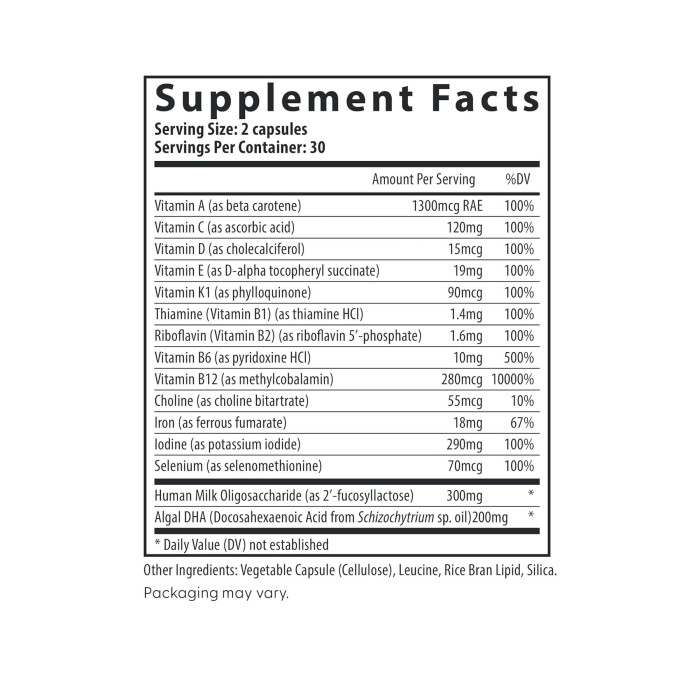 Postnatal Multivitamin Essentials with DHA - 60 caps — офіційна ціна та характеристики