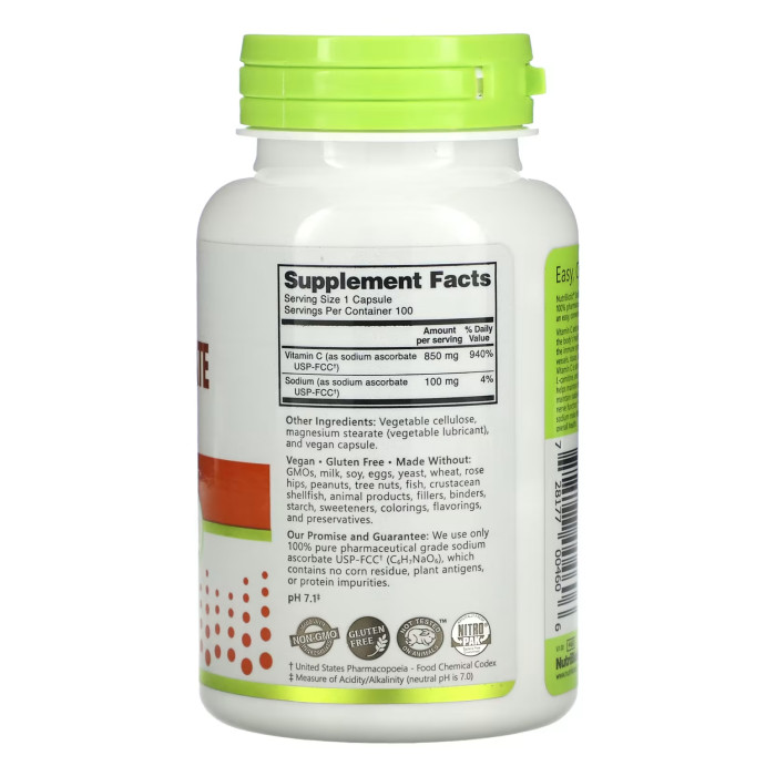 Sodium Ascorbate - 100 caps — офіційна ціна та характеристики