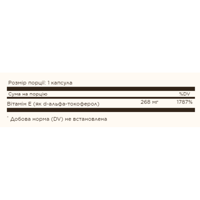 Vitamin E 400 IU d-Alpha Tocopherol - 100 Softgels — офіційна ціна та характеристики