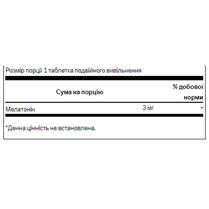 Melatonin-Dual-Release 3mg - 60tabs — офіційна ціна та характеристики