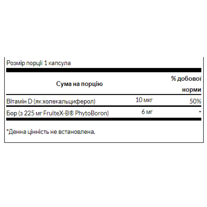 Vitamin D Boron Complex - 60caps — офіційна ціна та характеристики