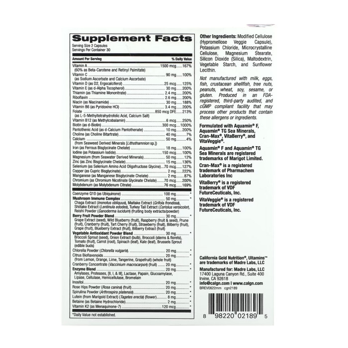 Ultamins Wooman Multivitamin - 60 vcaps