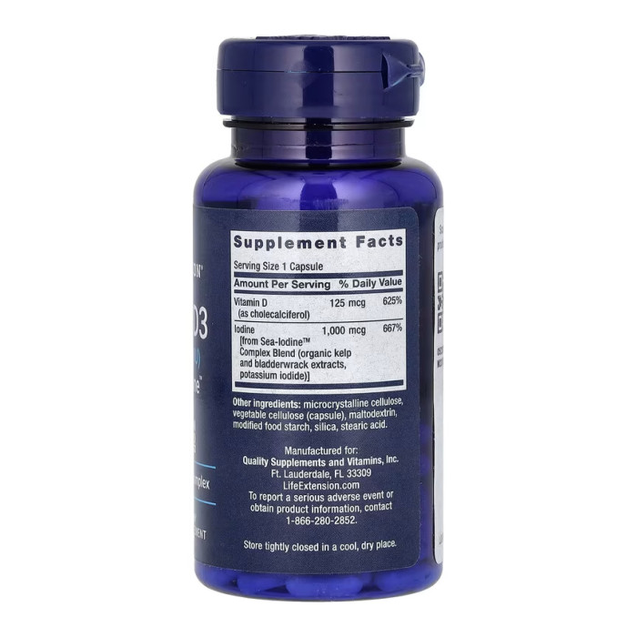Vit D3 with Sea-Iodine™ 125 mcg (5000 IU) - 60 caps — офіційна ціна та характеристики