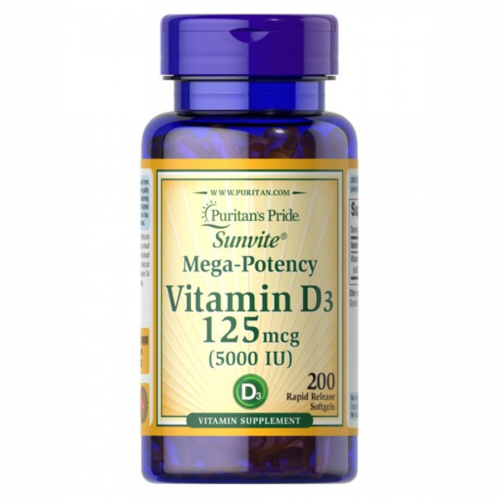 Vitamin D3 5000 IU - 200caps — офіційна ціна та характеристики