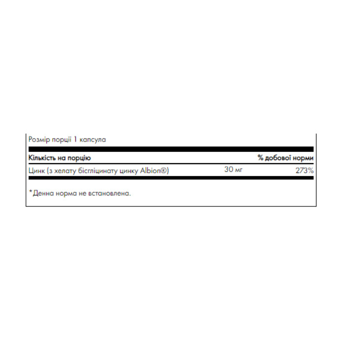 Albion Zinc 30 mg - 90 cap — офіційна ціна та характеристики