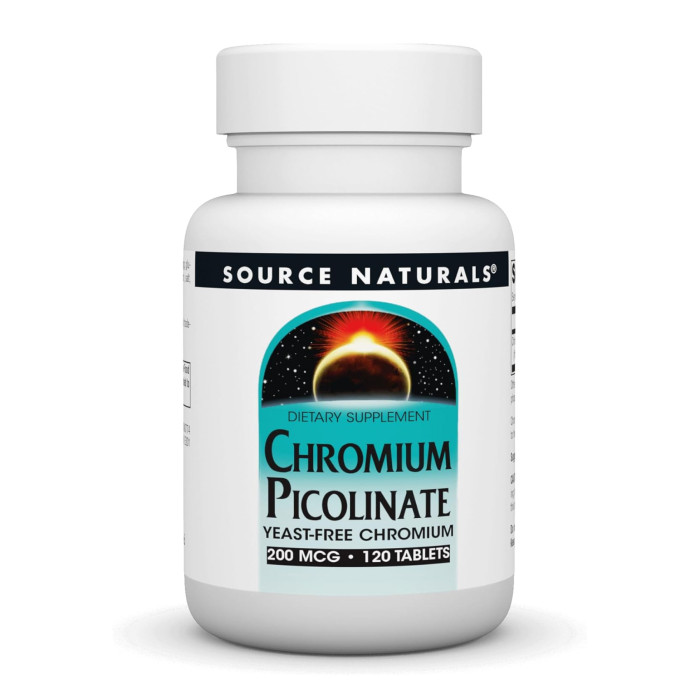 Chromium Picolinate 200 mcg Yeast Free - 120 tabs — офіційна ціна та характеристики