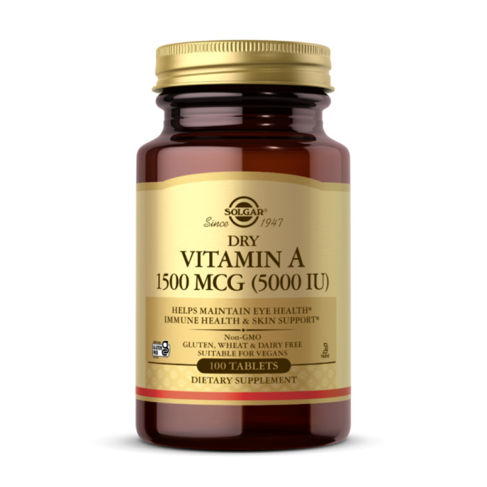 Dry Vitamin A 1500 mcg (5000 IU) - 100 tabs — офіційна ціна та характеристики