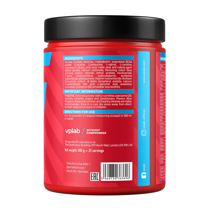 FitActive Isotonic Drink - 500g Blue Raspberry