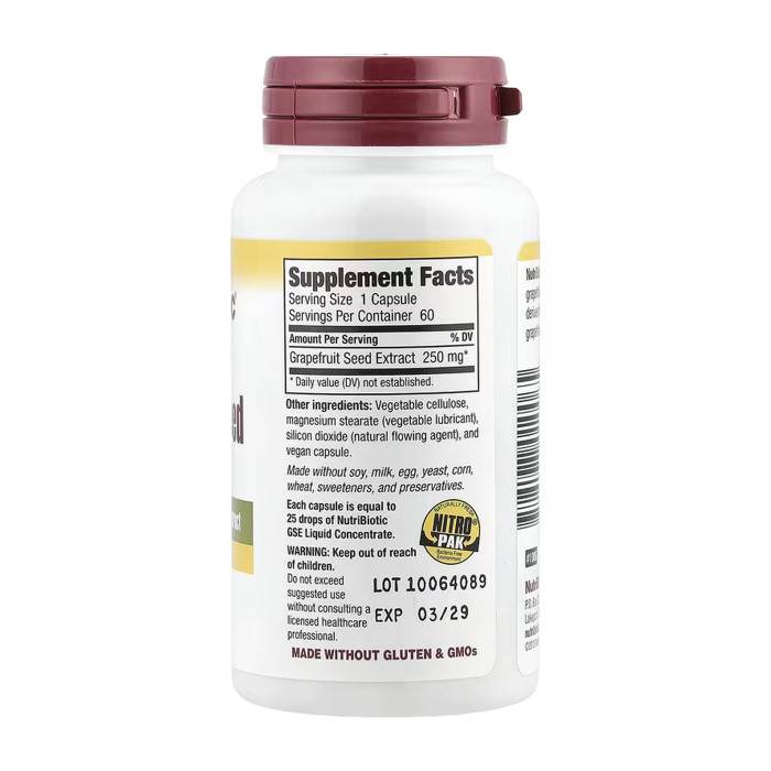 Grapefruit Seed Extract 250mg - 60 caps — офіційна ціна та характеристики