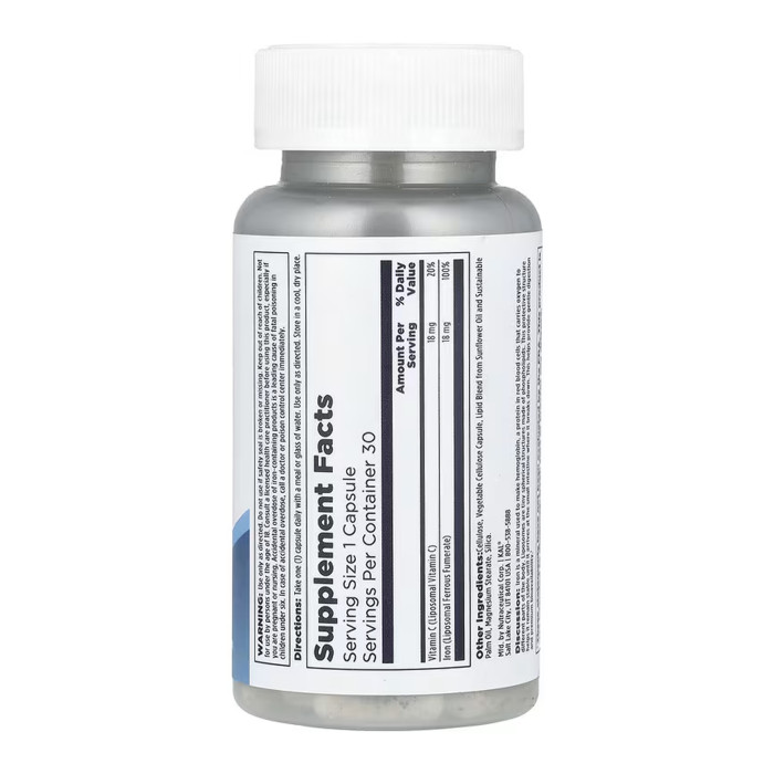 Liposomal Iron 18mg - 30 vcaps — офіційна ціна та характеристики